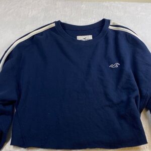 Hollister Dark Blue Cropped Fleece Top